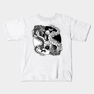 dragon creature yin yang Kids T-Shirt